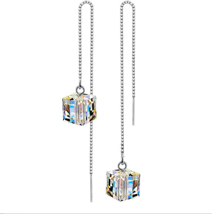 Colorful Crystal Long Tassel Earrings from Austrian Chain