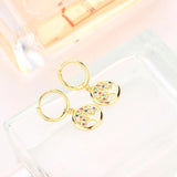 925 Silver Tree of Life Rainbow Zircon Hoop Earring