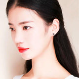 3D Round CZ Ball 925 Silver Stud Earrings For Women Girls Kids