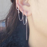 925 Sterling Silver Siamese Lightning Earring for Women