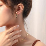 925 Silver Sunflower Round Short Pendant Earring for Women