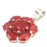 Real Red Ruby CZ Jewelry Set Women Wedding Fine Silver Pendant Earrings