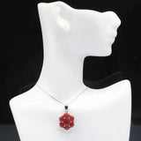 Real Red Ruby CZ Jewelry Set Women Wedding Fine Silver Pendant Earrings