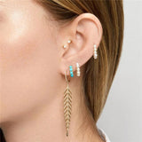 Turquoise Earrings Silver 925 Hoop Earrings 18K Wedding Fine Jewelry