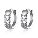 S925 Hollow Heart Chain Hoop Earrings Gothic Punk Circle Earring