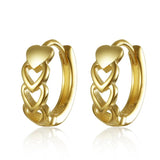 S925 Hollow Heart Chain Hoop Earrings Gothic Punk Circle Earring
