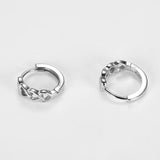 S925 Hollow Heart Chain Hoop Earrings Gothic Punk Circle Earring