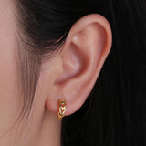 S925 Hollow Heart Chain Hoop Earrings Gothic Punk Circle Earring
