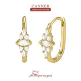 Crystal Horse Eye Earrings Hoop Silver 925 Wedding Party Accessories