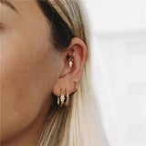 Crystal Horse Eye Earrings Hoop Silver 925 Wedding Party Accessories
