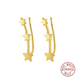 925 Silver Climb Star Heart Cuff Earrings Women's Ear Clips Jewelry