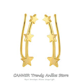 925 Silver Climb Star Heart Cuff Earrings Women's Ear Clips Jewelry