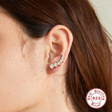 925 Silver Climb Star Heart Cuff Earrings Women's Ear Clips Jewelry