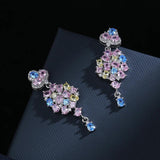 Silver Cubic Zirconia Drop Earrings for Women