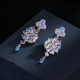 Silver Cubic Zirconia Drop Earrings for Women