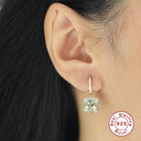 925 Silver Pink CZ Hoop Earrings Wedding Jewelry