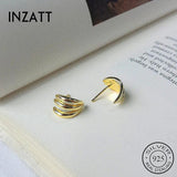 925 Silver Spiral Hoop Earrings for Women Fine Jewelry Punk Style