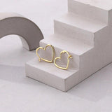 925 Sterling Silver Love Heart Hoop Earrings Women's Trending Jewelry