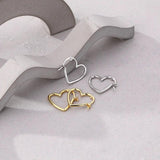 925 Sterling Silver Love Heart Hoop Earrings Women's Trending Jewelry