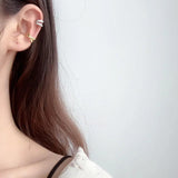 925 Sterling Silver Ear Cuff Cross Ear Clip On Earrings Without Piercing