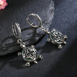 925 Silver Turtle Zircon Drop Earrings for Women Party Jewelry