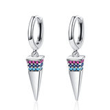 925 Silver Triangle Pendant Earrings with Zircon
