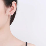 925 Silver Triangle Pendant Earrings with Zircon