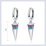 925 Silver Triangle Pendant Earrings with Zircon