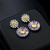 Flower Drop Earrings S925 Silver Needle Tassel Women Jewelry