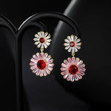 Flower Drop Earrings S925 Silver Needle Tassel Women Jewelry