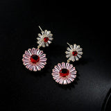 Flower Drop Earrings S925 Silver Needle Tassel Women Jewelry