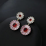 Flower Drop Earrings S925 Silver Needle Tassel Women Jewelry
