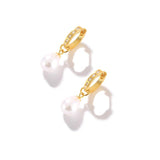 Pearl 925 Silver Earrings Drop Huggie Pendientes Con Perlas