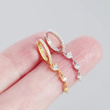 925 Silver Geometric Zircon Tassel Earrings Light Silver Wedding Jewelry