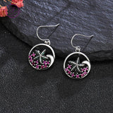 Zircon Starfish Drop Earrings 925 Silver Party Jewelry