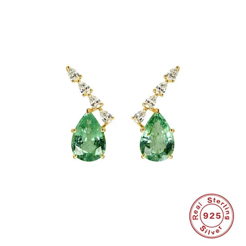 925 Silver Women's Stud Earrings Zircon Pearl Earring