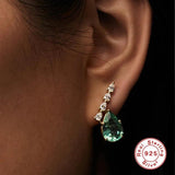 925 Silver Women's Stud Earrings Zircon Pearl Earring