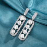 6mm Pearl Gold-Color Drop Earrings for Women Party Wedding Engagement