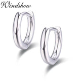925 Silver Cylinder Circles Small Loop Huggie Hoop Earrings For Women