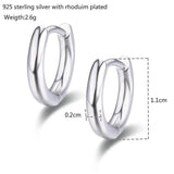 925 Silver Cylinder Circles Small Loop Huggie Hoop Earrings For Women
