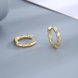 925 Silver Zircon Circle Hoop Earrings Wedding Engagement