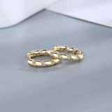 925 Silver Zircon Circle Hoop Earrings Wedding Engagement