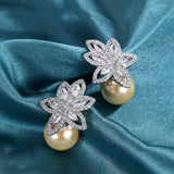 Big Pearl Drop Earrings for Women Party Wedding Engagement Jewelry