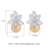Big Pearl Drop Earrings for Women Party Wedding Engagement Jewelry