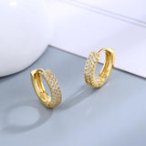S925 Sterling Silver Zircon Hoop Earrings Circle Noble Jewelry Gift