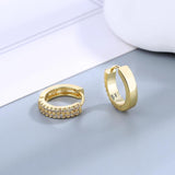 S925 Sterling Silver Zircon Hoop Earrings Circle Noble Jewelry Gift