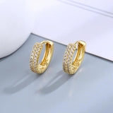 S925 Sterling Silver Zircon Hoop Earrings Circle Noble Jewelry Gift