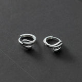 925 Sterling Silver Double Layer Water Drop Ear Buckle Earrings Hoops