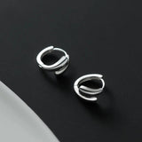 925 Sterling Silver Double Layer Water Drop Ear Buckle Earrings Hoops