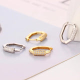 925 Silver Zircon Piercing Hoop Earrings